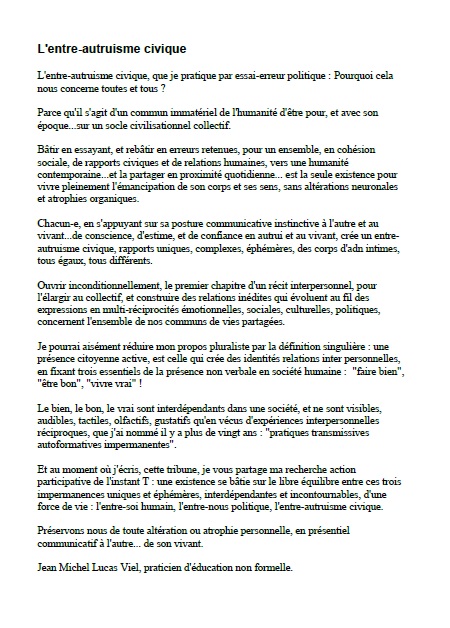 Publication Archipel Entre-autruisme-civique